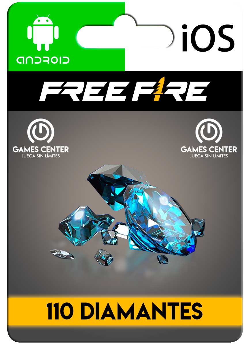 Free Fire - 100 Diamantes + 10% de Bônus